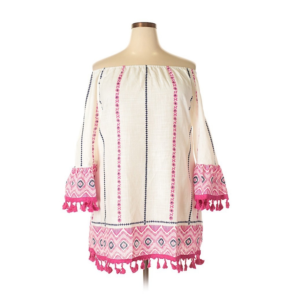 Plus 3x velzera boho off shoulder tunic